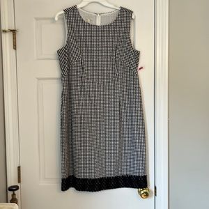 Talbots petite gingham fully lined sleeveless dress